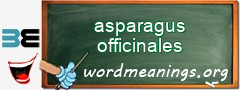 WordMeaning blackboard for asparagus officinales